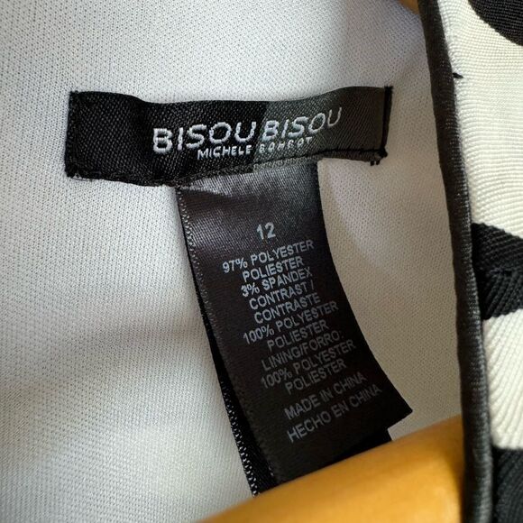 SALE! B/W Bisou Bisou Striped Sheath Dress Size 12 EUC - Picture 7 of 7